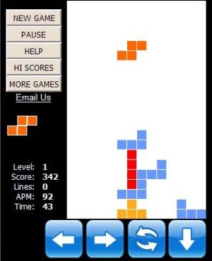 Tetris game in iphone - This picture is a tetris game picture. this game is used in the iphone with the name of itetris. in this it is easy to play the tetris game
