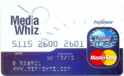 Just Recieved yesterday by Post - This is my Debit card recieved from payoneer
