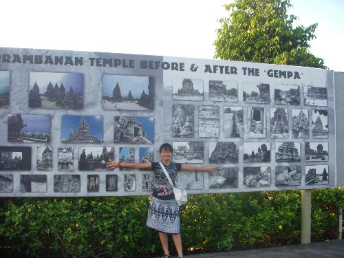 me - took a photo in the entrance of prambanan temple..