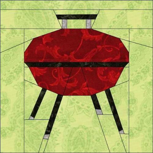 Weber BBQ Grill Paper Piece Quilt Block Pattern - Weber BBQ grill paper piece qult block pattern at www.madcreekdesigns.etsy.com