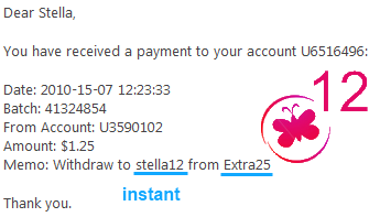 Extra 25 Payment Proof - My second instant payment from extra25!! :D