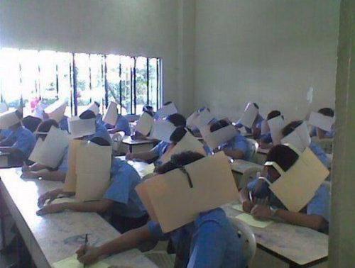 Cheaters never won on this method - Check out the photo. This can stop the problem in cheating.