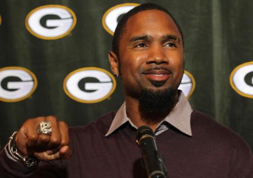 Charles Woodson - Green Bay Packers cornerback Charles Woodson,showing off his Super Bowl ring.