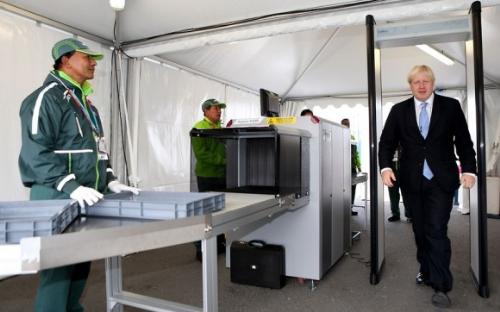 Olympic Security - The mayor of London goes through security at the Olympic Park