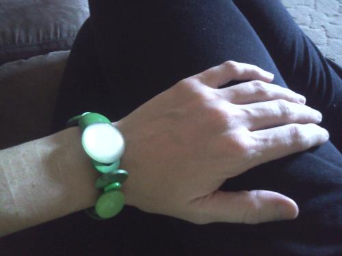 button bracelet - the button bracelet my daughter made me.