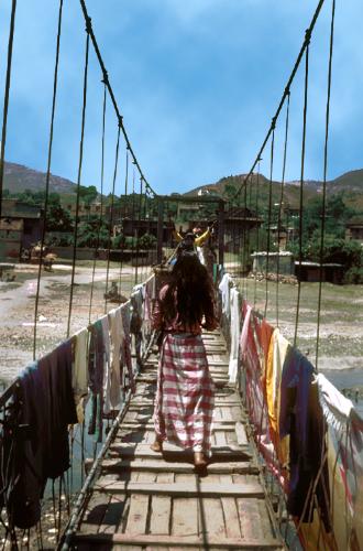 Swinging Bridge - This is swinging bridge in Khatmandu of Nepal.