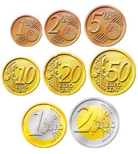 Euro - Euro coins, european standart money.