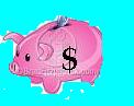 piggy banks - Most piggy banks are small enough to be held in the hand. 

However, very large piggy banks have been made, 

some as tall as three feet, often elaborately decorated 

in the form of various well-known cartoon pigs such as Porky Pig.