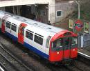 A London train known as the tube. - The tube train runs under most of London.