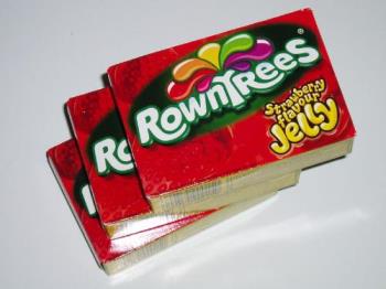 Rowntrees  Jellys - Rowntree&#039;s is a British company, started by one Mary Tuke (a Quaker, a website politely informs us) in 1725. 
Jellies have been produced by the firm since 1901, when it was under the command of Joseph Rowntree