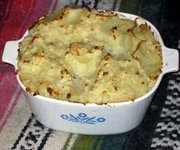 Cowboy Pie - Cowboy Pie
made with mince beef and baked beans,
With mashed potato on top,