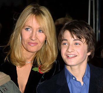 j.k. rowling with daniel radcliffe - one of the best writer ever