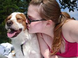 Me and My Dog - This is my dog and I at the park one day. She loves my kisses... I don&#039;t like her kisses so much ;)