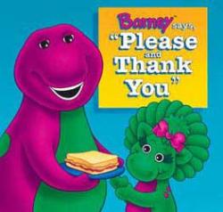 Barney thank you - Barney the dinasur cover Thank you