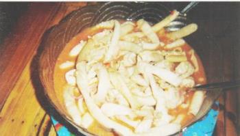 Exotic food - Exotic foods or Soup#5 which main ingredients are sea worms.