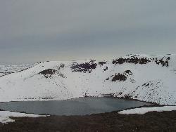 snow around the caldera of a volcano - this is the best pic of snow i have, but then it was taken in september and you can&#039;t expect a lot of snow i n september