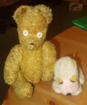 Teddy and dog - My childhood toy and my mums teddy bear.