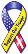 Troops - I love this ribbon.  No matter what your views on the war are...you should ALWAYS SUPPORT OUR TROOPS!!!