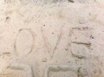 Love on Sandy Beaches - Taken in Boracay Philippines. Made by my husband for me.