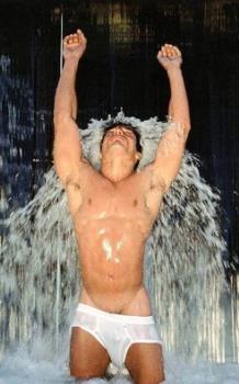 Holy Hello! - Sexy man by a fountain Holy Hello! - Sexy man by a fountain