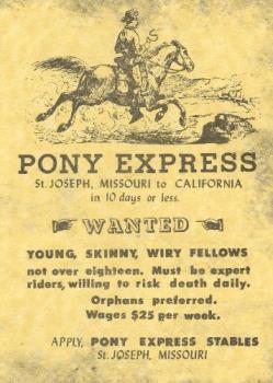 The Pony Express - we thought our mail system now is slow?