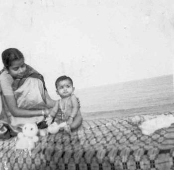 myself - myself with my mother. photo taken in vizag.