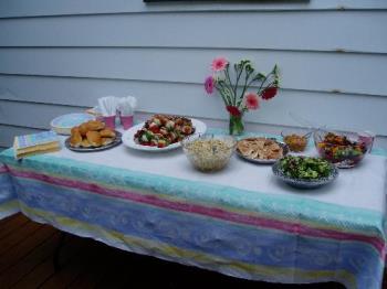 food! - Buffet of food for a wedding shower