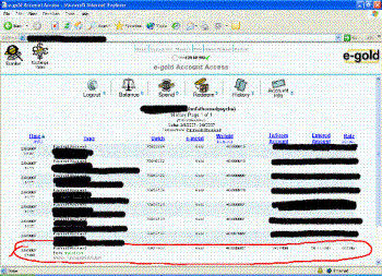 proof of payment - proof of payment from mylot send to me last feb 15 through e-gold