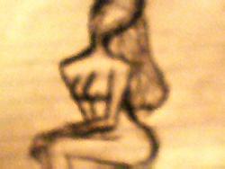 ~A Woman Sitting~ - Drawing of a woman sitting, on paper, 1993