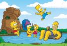 Cool the simpsons are out swimming - This is a cool picture of the simpsons
