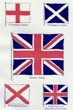Union Jack - The Union Jack flag, comprising the flags of St George, St Andrew and the Welsh flag.