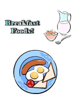 Breakfast Foods - Bacon and eggs, cereal and milk.