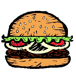 Hamburger - Picture of a double burger. Hamburger - Picture of a double burger.