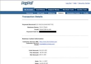 payment from dormcheck - proof that dormcheck pays