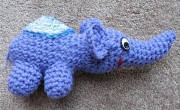 Amigurumi elephant - Purple crocheted elephant.