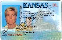Kansas sample driver&#039;s license (over 21) - Sample image of a driver&#039;s license for a driver 21 years of age or over, found ono the Kansas Department of Revenue website.
http://www.ksrevenue.org