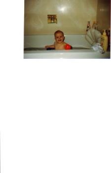 My son in the tub - He wasn&#039;t left alone at this age. :) But between 4 and 5 for a few minutes at a time until he proved that he could follow the rules.