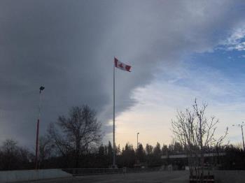 A proud Canadian flag with an amazing sky... - I took this in the early hours of Sunday morning
