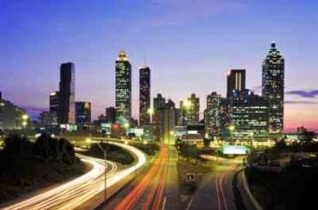 A night time view of the downtown Atlanta city sky - A night time view of the downtown Atlanta city skyline, Georgia