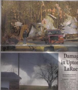 Tornado pics Etown KY - Tornado newspaper pictures from Elizabethtown Kentucky