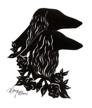 Saluki Dog Art silhouette - Cutting by Margieanne of a Saluki dog.
www.mgcreativearts.com
