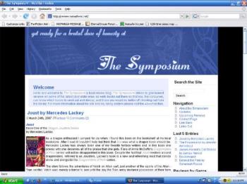 The Symposium - 800x660 size screenshot of my book review blog, The Symposium, located at http://review.nanashi-inc.net