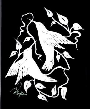 silhouette cutting freehand. - birds