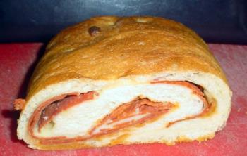 Pepperoni Bread - Basic bread dough layered with cheese and pepperoni, baked to perfection and served warm!