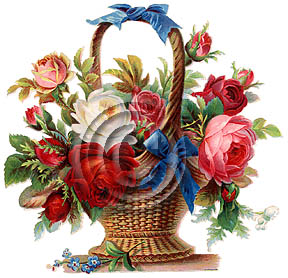 Basket Of Flowers - A basket of flowers, clipart