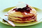 Pancakes  - pancakes with a little jam over the top