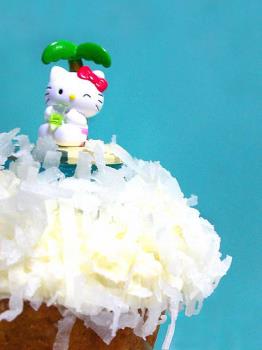 Hello Kitty - on a Coconut Cupcake