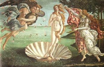 Boticelli&#039;s Venus - The birth of Venus c. 1485 painted by Boticelli.