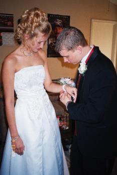 My daughter&#039;s Jr Prom photo - This is one of my favorite photos (from my collection) of my daughters Jr prom in 2003. It took us all day to create the look, but she looked so lovely, I can already imagine her as a bride. :)