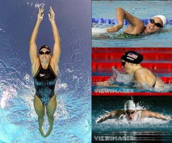 Amanda Beard and Katie Hoff - US Olympic Swimmers Amanda Beard and Katie Hoff
